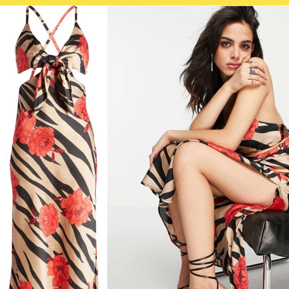 Floral zebra print dress size 6